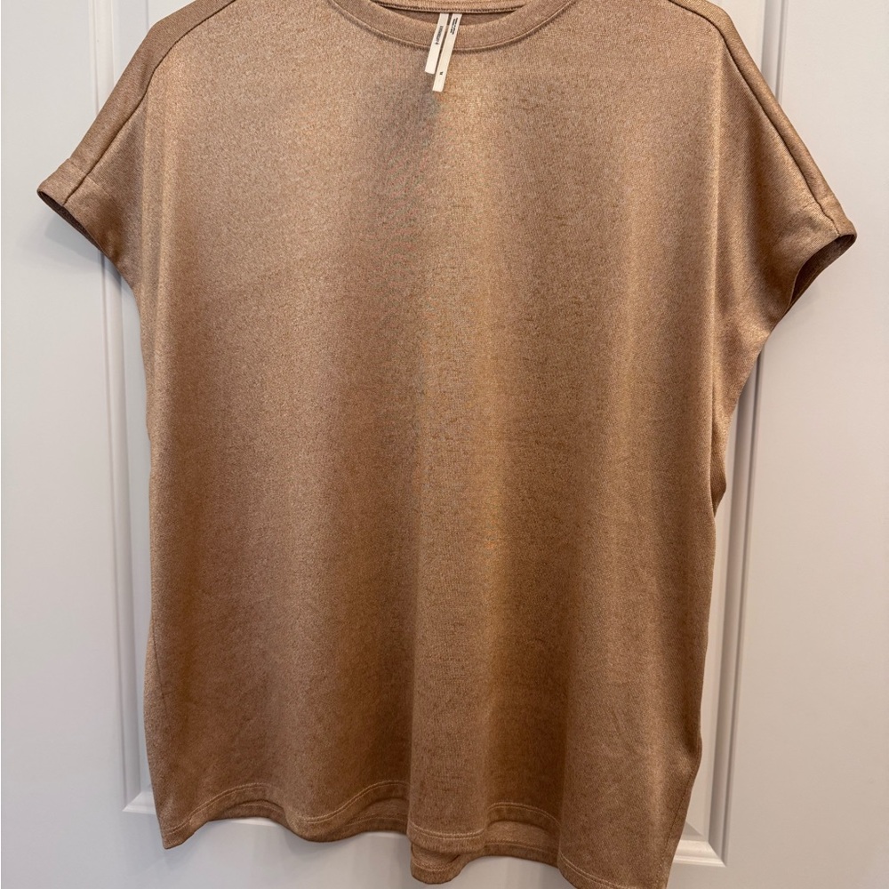 Anthropologie Tan Short Sleeve Tee